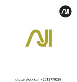 Design de Monograma de Letra de Logotipo AJI