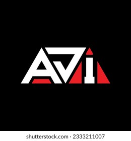 AJI triangle letter logo design with triangle shape. AJI triangle logo design monogram. AJI triangle vector logo template with red color. AJI triangular logo Simple, Elegant, and Luxurious design.