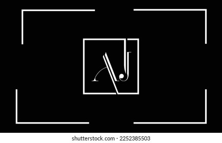 Monograma del logotipo de las letras abstractas AJ,JA