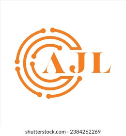 Diseño de cartas AJL.Diseño del logotipo de la tecnología de letras AJL sobre fondo blanco.Diseño del logotipo AJL Monograma para emprendedores y empresas.