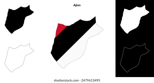 Ajlun Governorate Outline Map Set