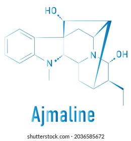 Ajmaline Antiarrhytmic Agent Molecule. Skeletal Formula.