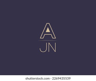 AJN letter logo design modern minimalist vector images