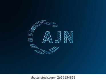 AJN diseño de Vector de logotipo de letra de polietileno baja. AJN diseño de logotipo de poliéster inferior. Un diseño único de logotipo de baja poli.