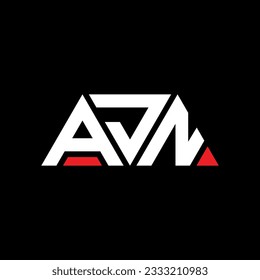 Diseño del logotipo de la letra del triángulo AJN con forma de triángulo. Monograma de diseño del logotipo del triángulo AJN. Plantilla de logotipo vectorial de triángulo AJN con color rojo. Logo triangular AJN Diseño sencillo, elegante y lujoso.