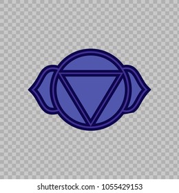 Ajna chakra on transparent background. Vector Illustration.