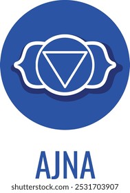 Ajna logo. Sanskrit religion symbol. Spiritual sign