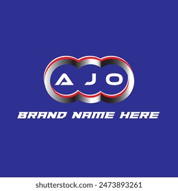 AJO letter logo vector unique attractive creative modern initial design white color on blue color background AJO letter logo icon design
