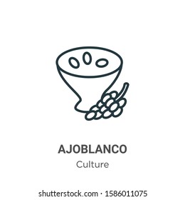 Ajoblanco outline vector icon. Thin line black ajoblanco icon, flat vector simple element illustration from editable culture concept isolated on white background