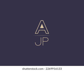 AJP letter logo design modern minimalist vector images