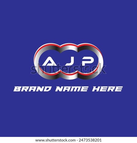 AJP letter logo vector unique attractive creative modern initial design white color on blue color background AJP letter logo icon design
