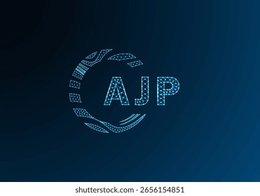 AJP diseño de Vector de logotipo de letra de polietileno baja. AJP diseño de logotipo de poliéster inferior. AJP diseño único de logotipo de baja poli.