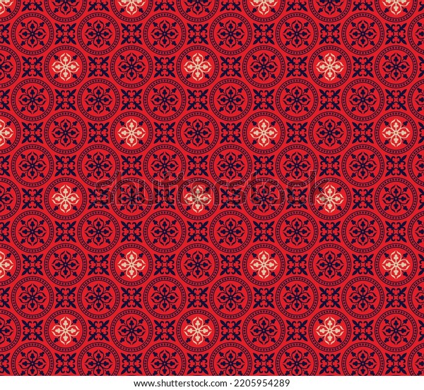 Ajrakh Floral Pattern Illustration Sindhi Colorful Stock Vector ...