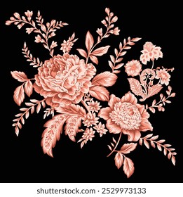 Ajrakh Ikat Block Print Featuring Abstract Designs for Digital Textile Printing.
