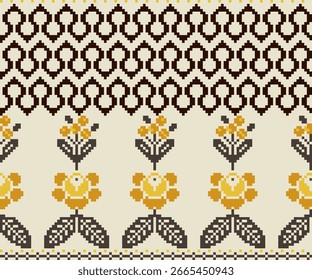 Ajrakh Pattern and block print Pattern, Hand drawn colourful geometric flowers, seamless patterns with floral for fabric, textiles, clothing, wrapping paper, backdrop, banner, illustration, abstract