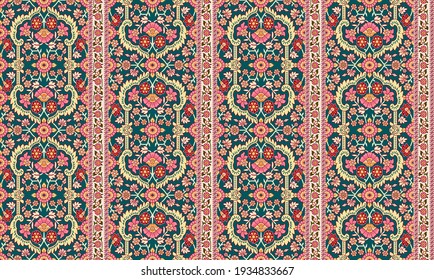 ajrakh seamless  paisley pattern background 