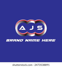 AJS letter logo vector unique attractive creative modern initial design white color on blue color background AJS letter logo icon design
