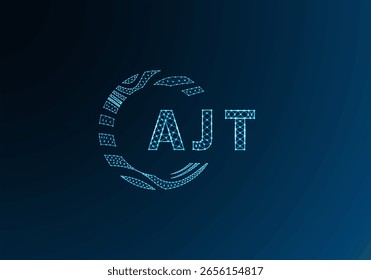 Projeto de vetor de logotipo de letra poli baixa da AJT. AJT design de logotipo poli inferior. AJT exclusivo baixo design de logotipo poli.
