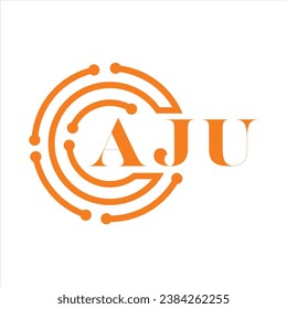 AJU letter design.AJU letter technology logo design on white background.AJU Monogram logo design for entrepreneur and business.