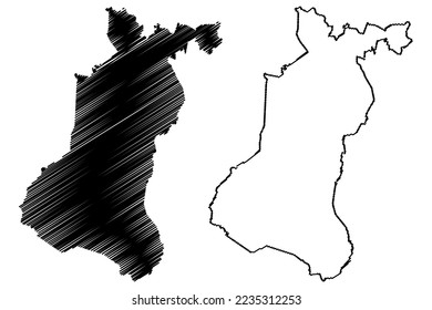 Ajuchitlan municipality (Free and Sovereign State of Guerrero, Mexico, United Mexican States) map vector illustration, scribble sketch Ajuchitlán del Progreso map