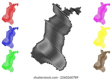 Ajuchitlan municipality (Free and Sovereign State of Guerrero, Mexico, United Mexican States) map vector illustration, scribble sketch Ajuchitlán del Progreso map