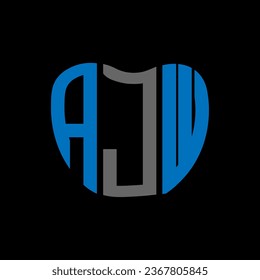 Diseño creativo del logo de la carta de AJW. Diseño único de AJW.
