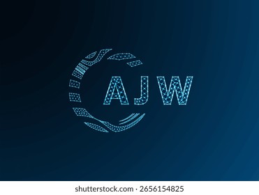 AJW Low-Poly-Buchstaben-Logo, Vektordesign. AJW Logodesign mit niedrigem Poly. AJW einzigartiges Low-Poly-Logo-Design.