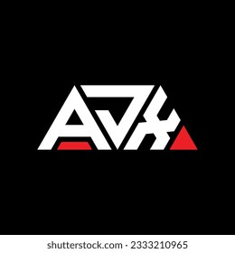 AJX triangle letter logo design with triangle shape. AJX triangle logo design monogram. AJX triangle vector logo template with red color. AJX triangular logo Simple, Elegant, and Luxurious design.