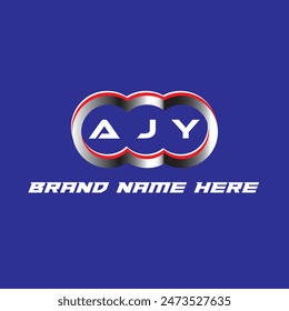 AJY letter logo vector unique attractive creative modern initial design white color on blue color background AJY letter logo icon design
