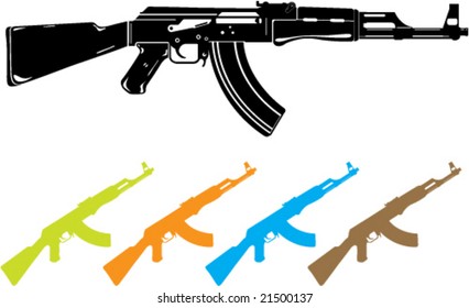 AK 47 Artwork Vector (single Color)