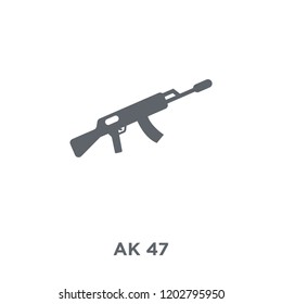AK 47 icon. AK 47 design concept from Army collection. Simple element vector illustration on white background.