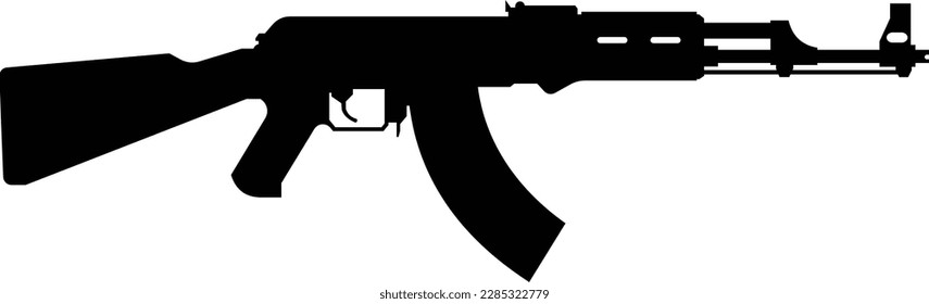 AK 47 modern firearm weapon silhouette