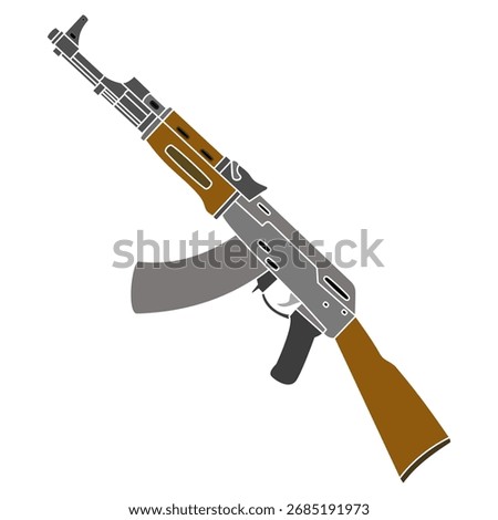 AK 47 rifle icon, simple flat style, vector illustration, symbol, design logo template pictogram, for ui or ux isolated on white for mobile app, editable