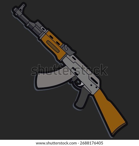 AK 47 rifle icon, simple flat style, vector illustration, symbol, design logo template pictogram, for ui or ux for mobile app, editable