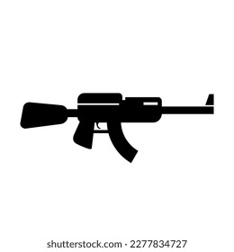AK - 47 Vektorsymbol. Gewehr-Ikone von Angriffen einzeln auf Weiß.