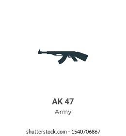 Ak 47 vector icon on white background. Flat vector ak 47 icon symbol sign from modern army collection for mobile concept and web apps design.
