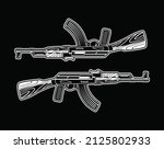 AK 47 vector illustration isolated on dark background