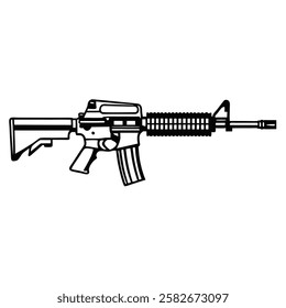 ak 47 vector silhouette isolated vector on white backgrou