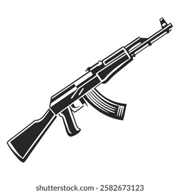 ak 47 vector silhouette isolated vector on white backgrou