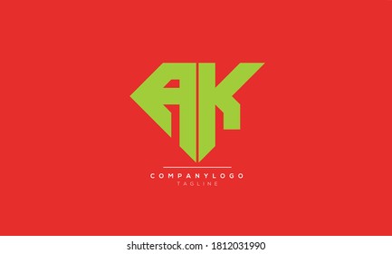 AK abstract initials monogram letter text alphabet logo design