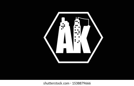 AK abstract vector logo monogram template
