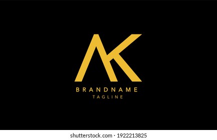Alfabeto AK letra inicial Monograma Icono de logotipo ilustración vectorial