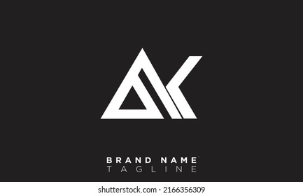 Letras alfabetas de AK Iniciales Logotipo de Monograma KA, A y K