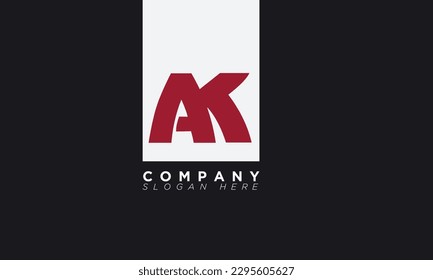 Letras alfabetas de AK Iniciales Logotipo de Monograma KA, A y K