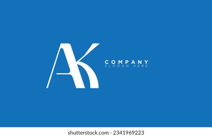 AK Alphabet letters Initials Monogram logo KA, A and K