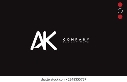 Letras alfabetas de AK Iniciales Logotipo de Monograma KA, A y K