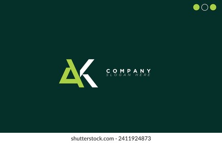 Letras alfabetas de AK Iniciales Logotipo de Monograma KA, A y K
