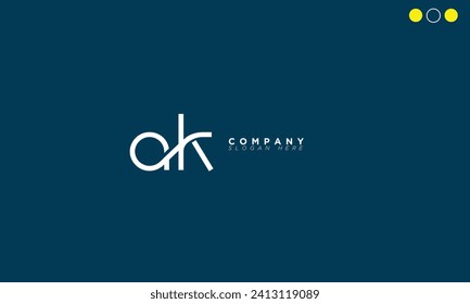 AK Alphabet letters Initials Monogram logo KA, A and K