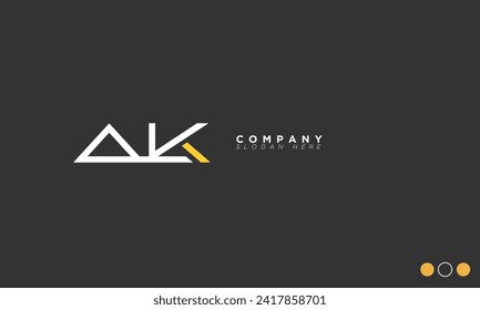  Letras alfabetas de AK Iniciales Logotipo de Monograma KA, A y K