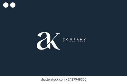  AK Alphabet Buchstaben Initialen Monogramm Logo KA